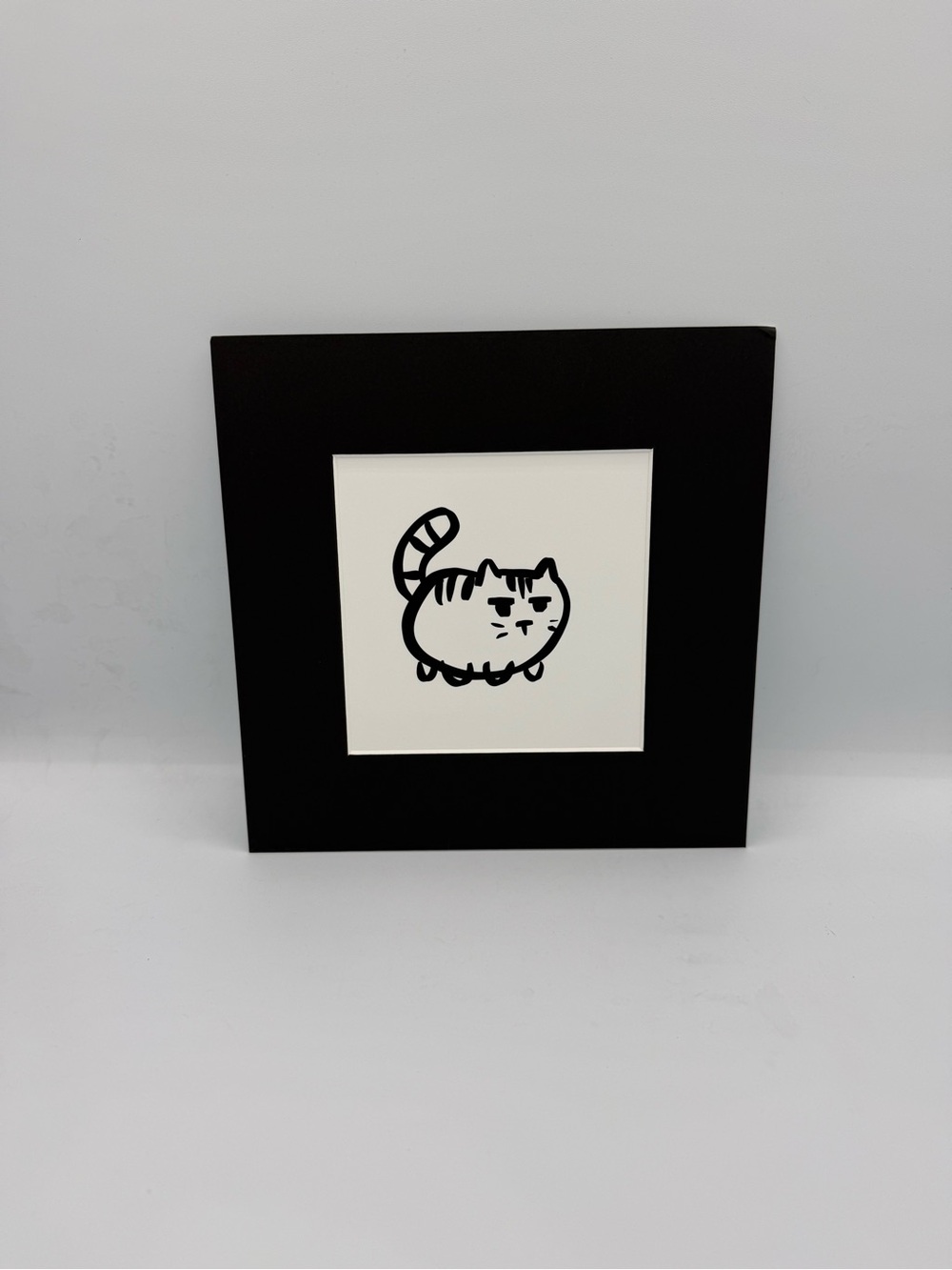 8”x8” Black Cat Art Print - Modern Pet Wall Decor